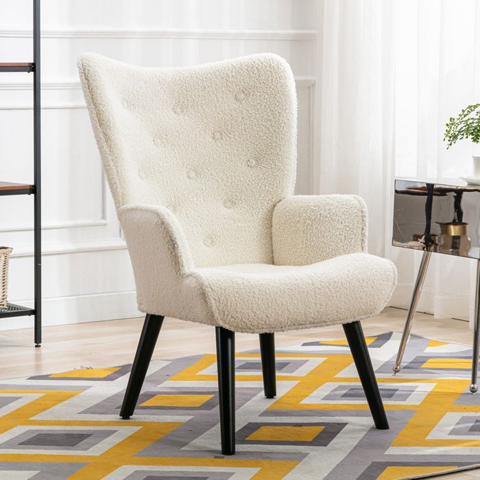 fauteuil à bascule moderne,rocking chair en velours teddy blanc,style scandinave,pour salon,chambre,balcon